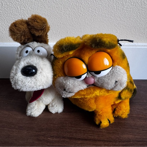Vintage 1981 Garfield & Odie Plush Toys Set Retro Cartoon Collectibles - Picture 2 of 6